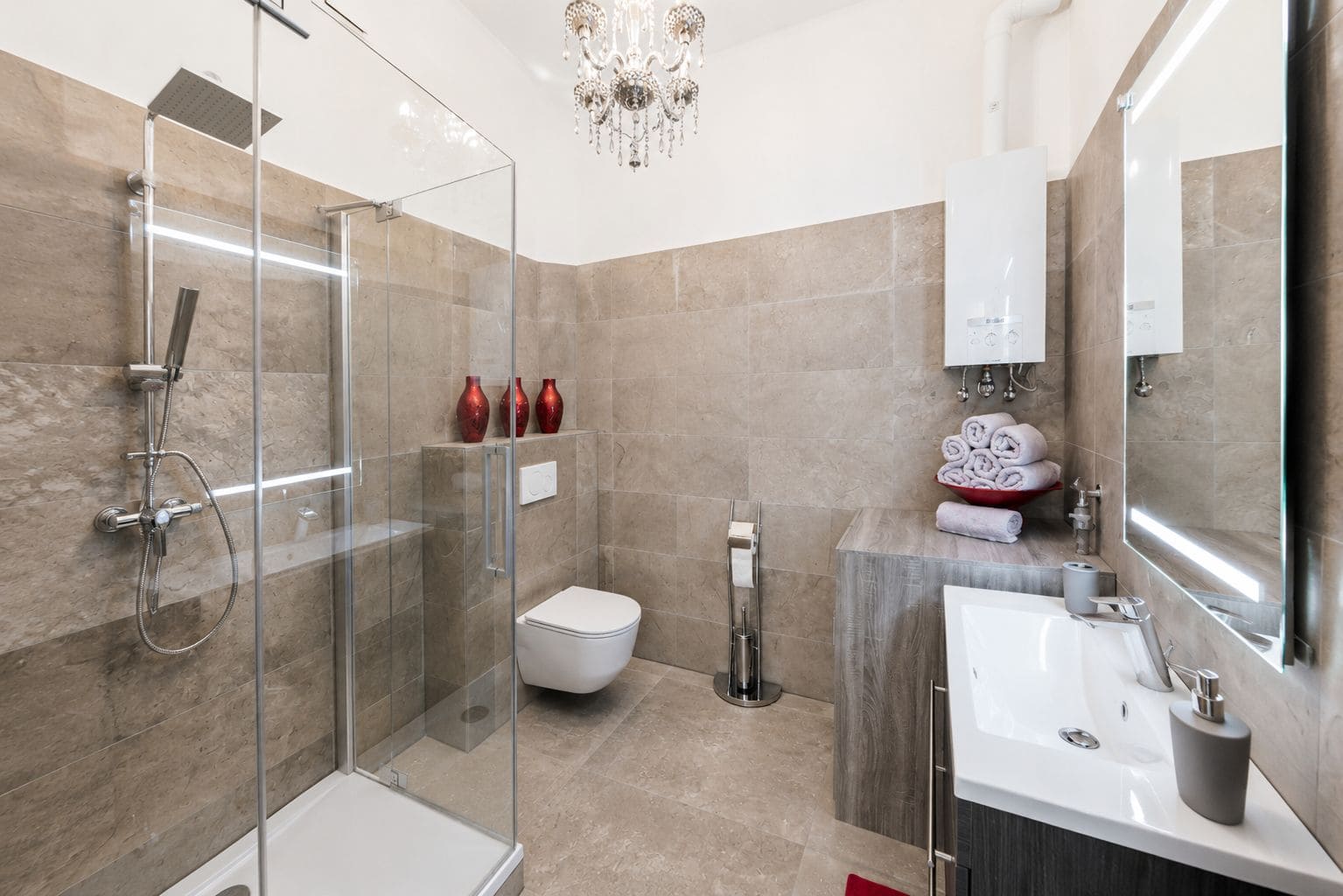 Elektrische Fußbodenheizung im Badezimmer eines Wiener Altbaus